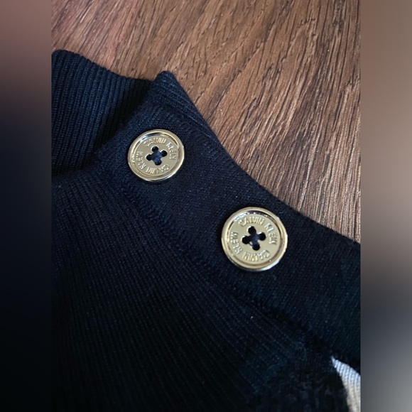 Calvin Klein Sweater Mock Neck Animal Print Button Neck Pullover - Picture 9 of 12